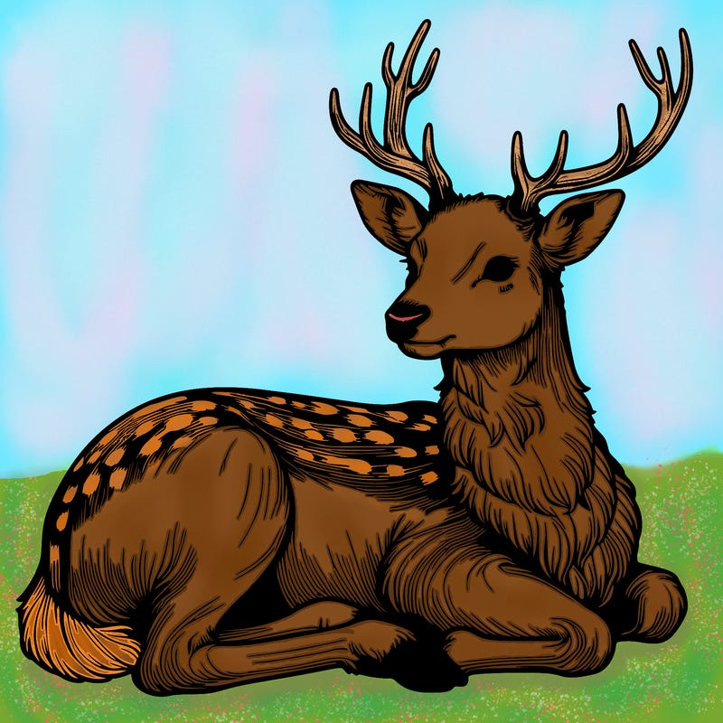 realistic deer with antlers