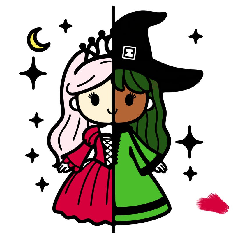 split princess and witch