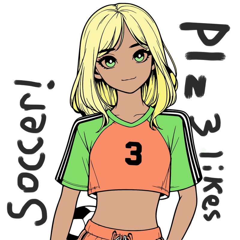 realistic girl wearing soccer jersey