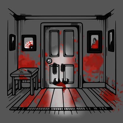 empty room with door