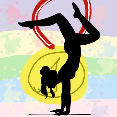 a woman doing a handstand