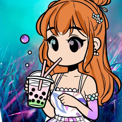 girl drinking boba