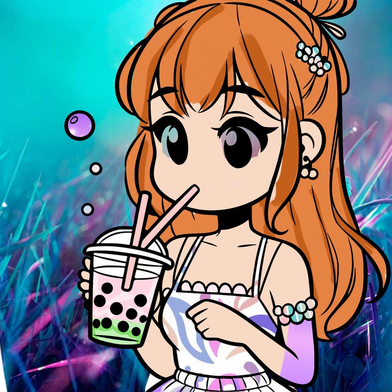 girl drinking boba
