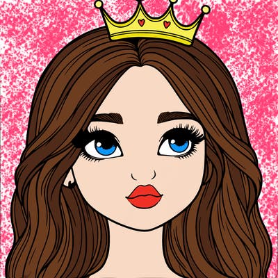 a realistic girl with a crown on