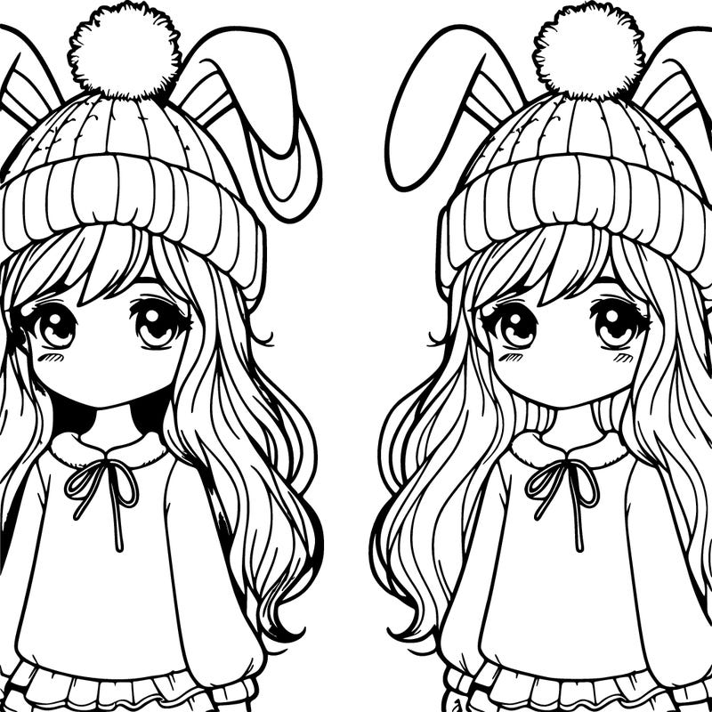 girl with bunny ear hat