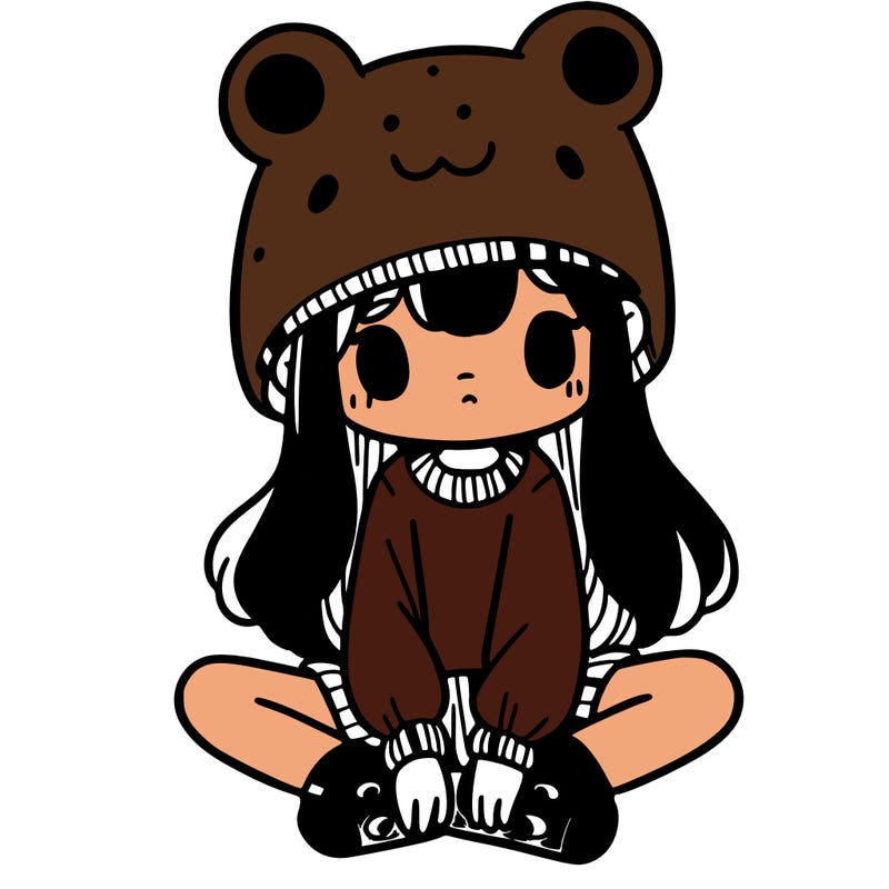 a girl wearing a frog hat and some frog socks