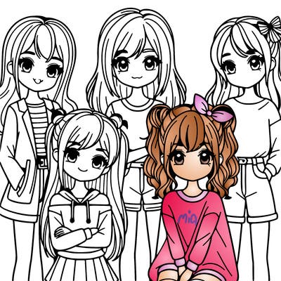 a group of five girls