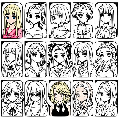 girls that look diffrent anime