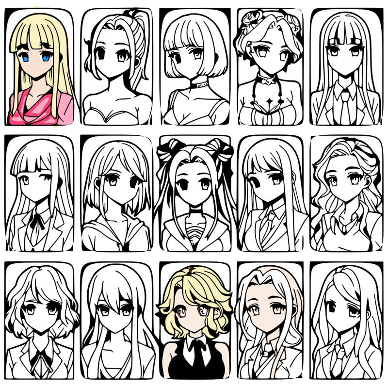 girls that look diffrent anime