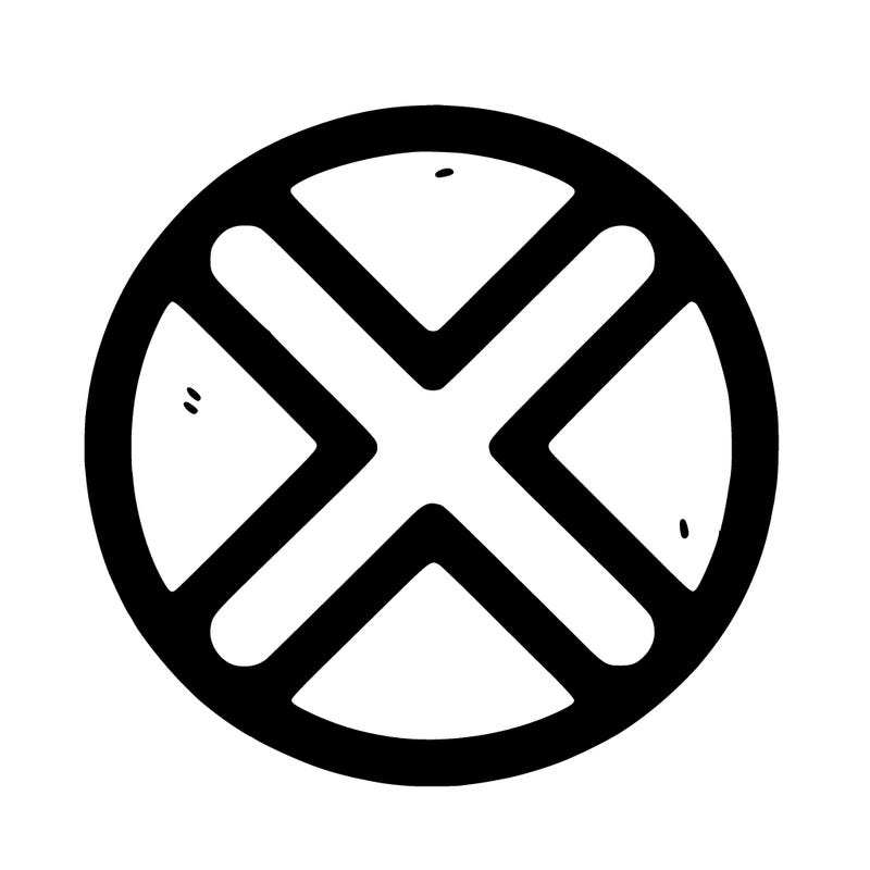 circle and x in the middle