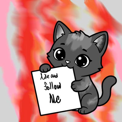 a small cat with a blank sheet of paper in its hand. the cat is sooooooo cute!