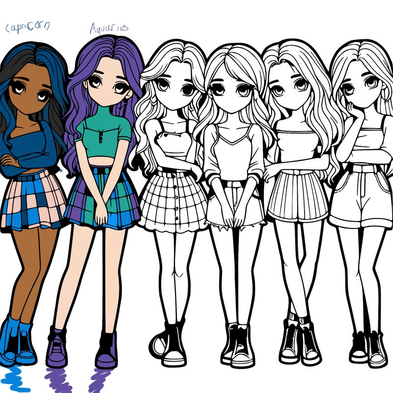 a group of girls realistic