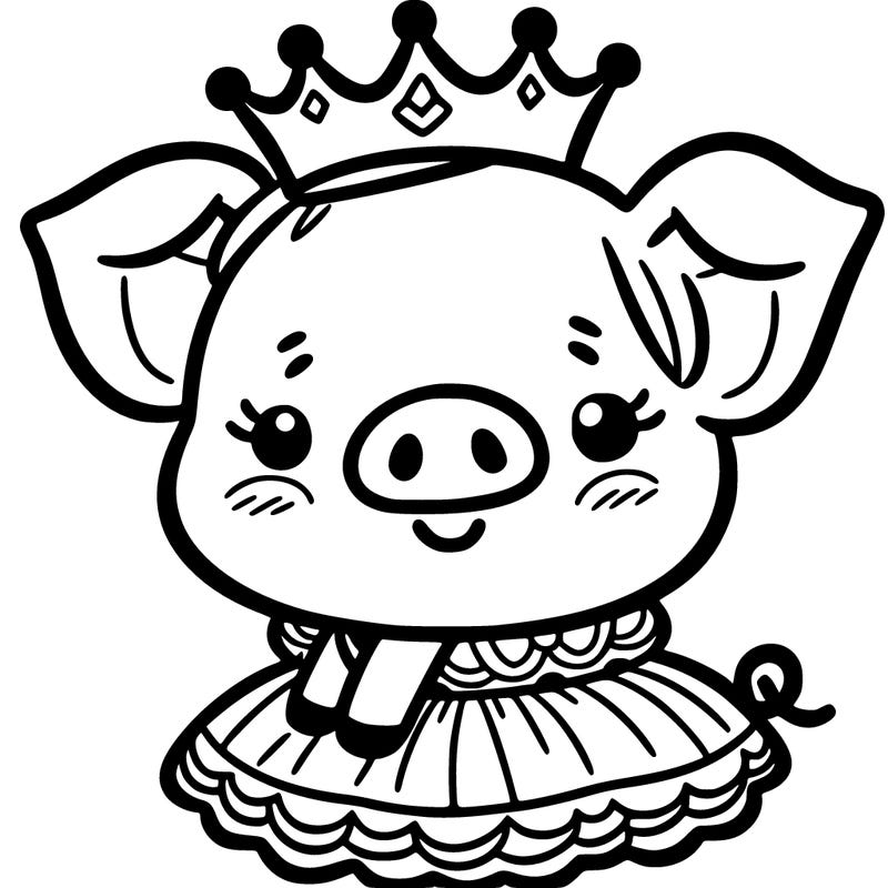 a piglet dressed up as a princess