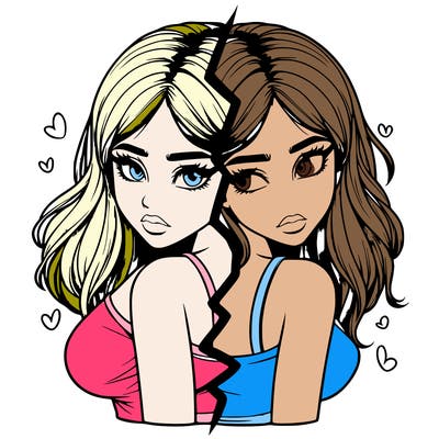 realistic girl split