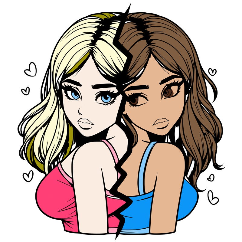 realistic girl split