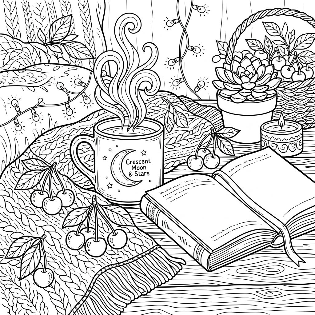 Cherries Coloring Page | Relaxing Weekend Vibes — Color Pop