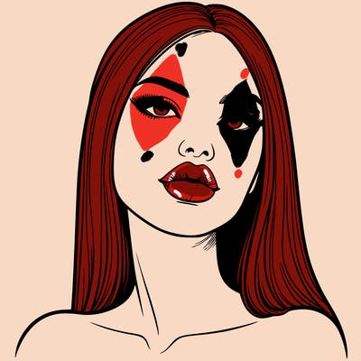 realistic woman with full lips