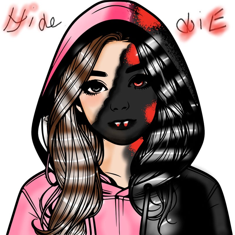 realistic girl with a hoodie