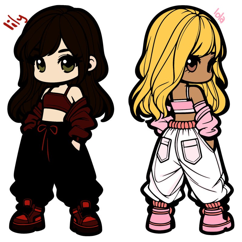 girl in crop top and baggy pants