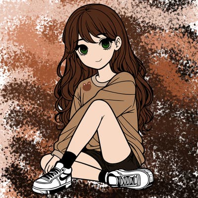 girl sitting realistic