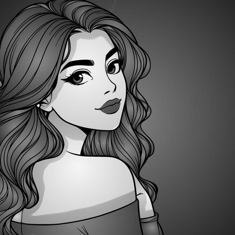 beautiful woman looking back