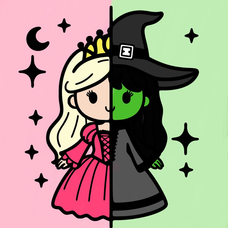 split princess and witch