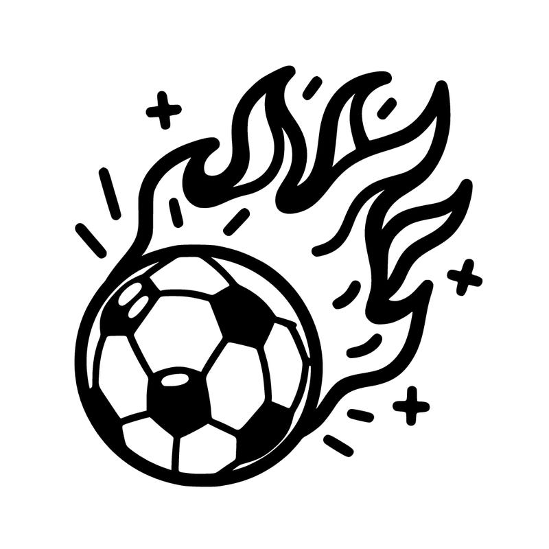soccer ball with fire