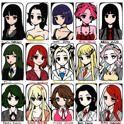 girls that look diffrent anime