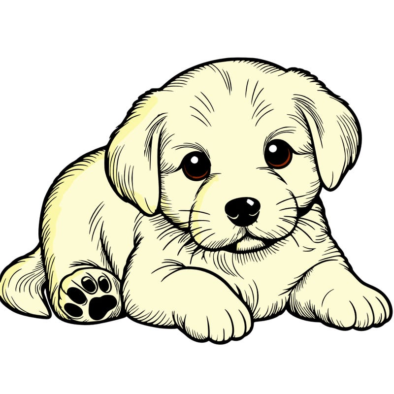 a cute realistic puppy