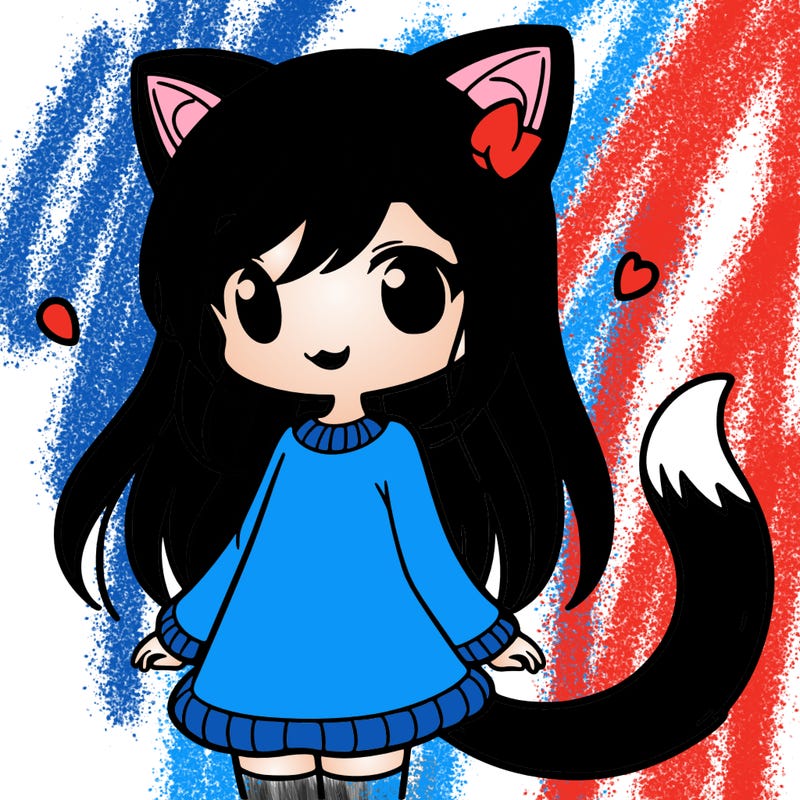 girl with cat ears and tail