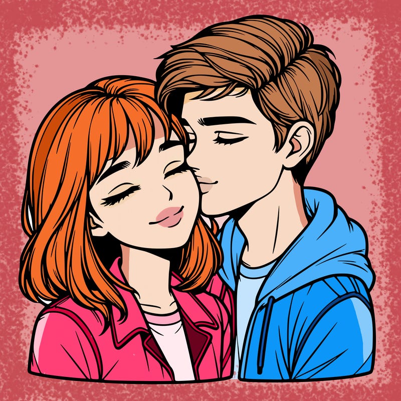 realistic girl and boy  love
