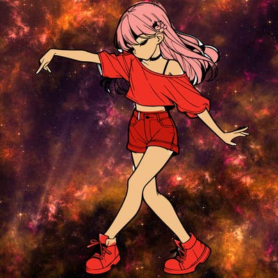 realistic girl danceing