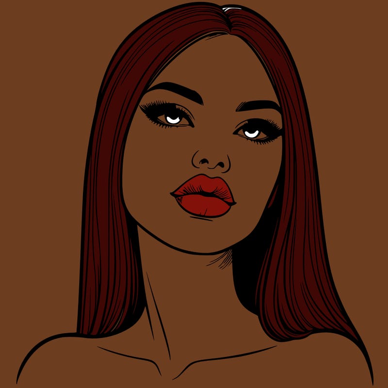 realistic woman with full lips