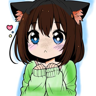 shy anime catgirl