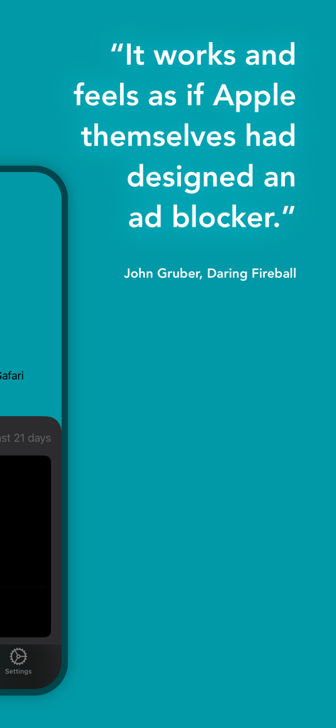 Ad blocker by Magic Lasso - Depoimento de John Gruber afirmando que o Magic Lasso Adblock parece ter sido desenhado pela Apple