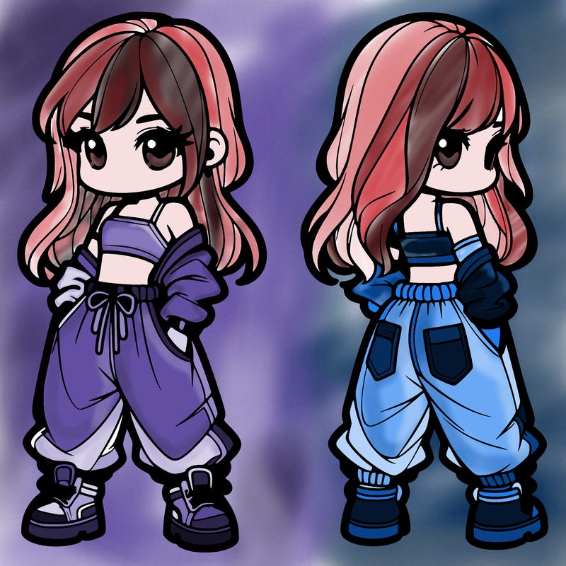 girl in crop top and baggy pants