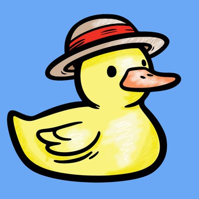 duck with human hat