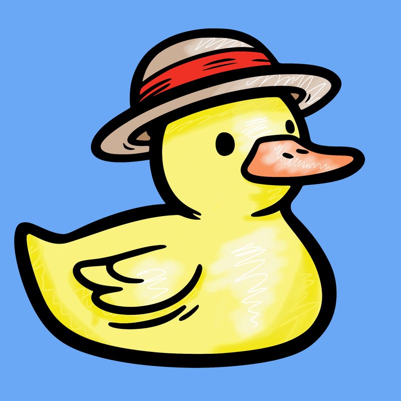 duck with human hat