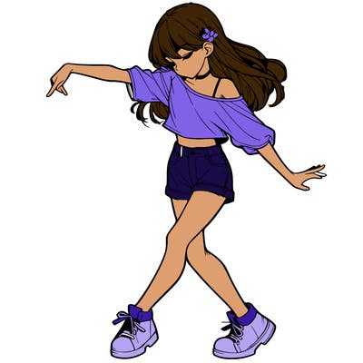 realistic girl danceing