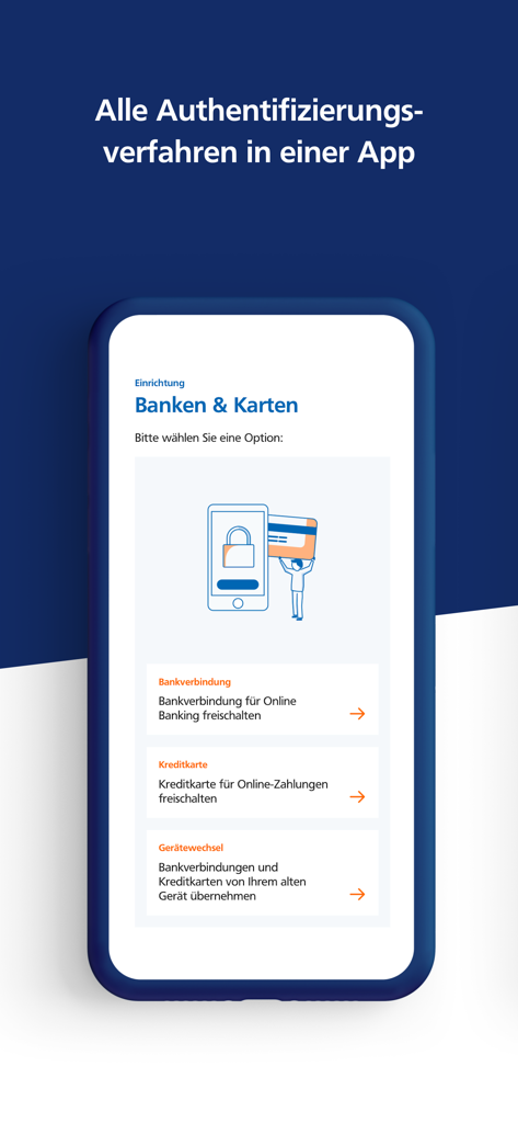 VR SecureGo plus - Écran de configuration de l'application VR SecureGo plus pour l'authentification bancaire et par carte de crédit