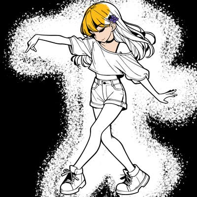 realistic girl danceing
