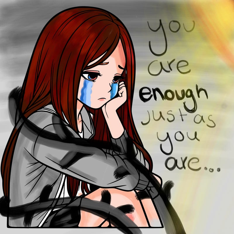 a realistic girl with depression