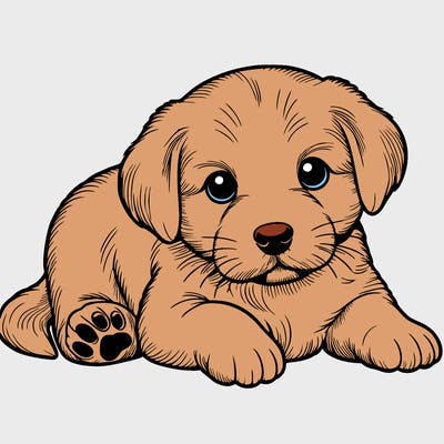 a cute realistic puppy