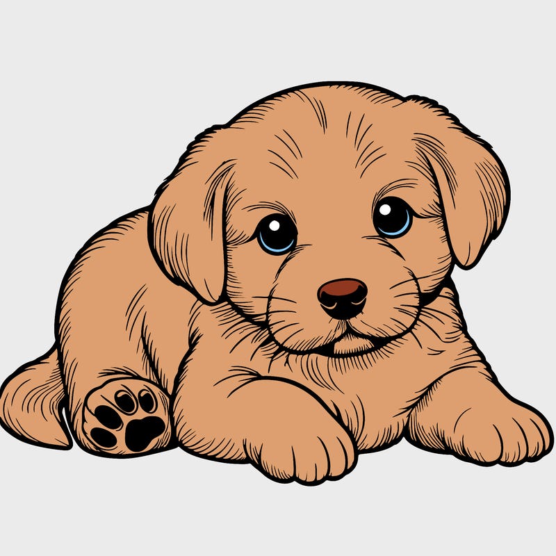 a cute realistic puppy