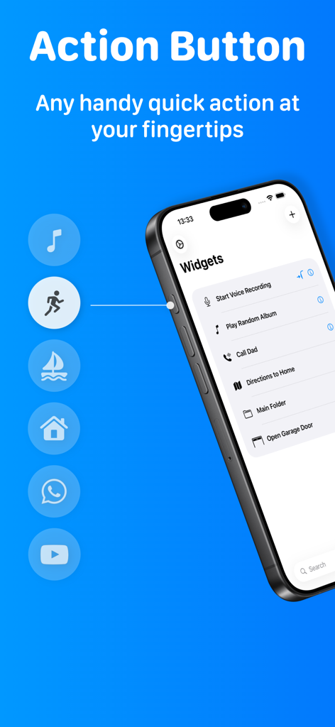 Lock Launcher Widgets LockFlow - Custom shortcut actions for the iPhone Action Button in LockFlow