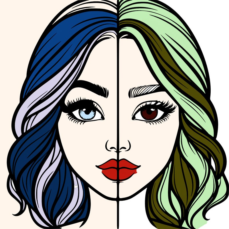 realistic girl split half