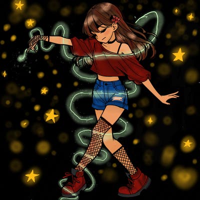 realistic girl danceing