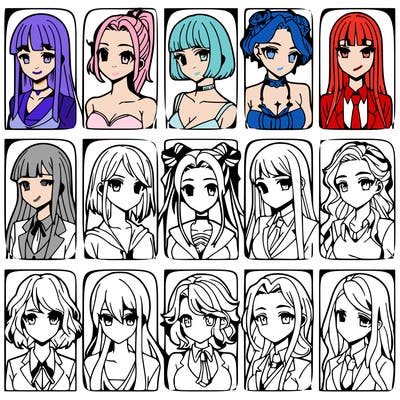 girls that look diffrent anime