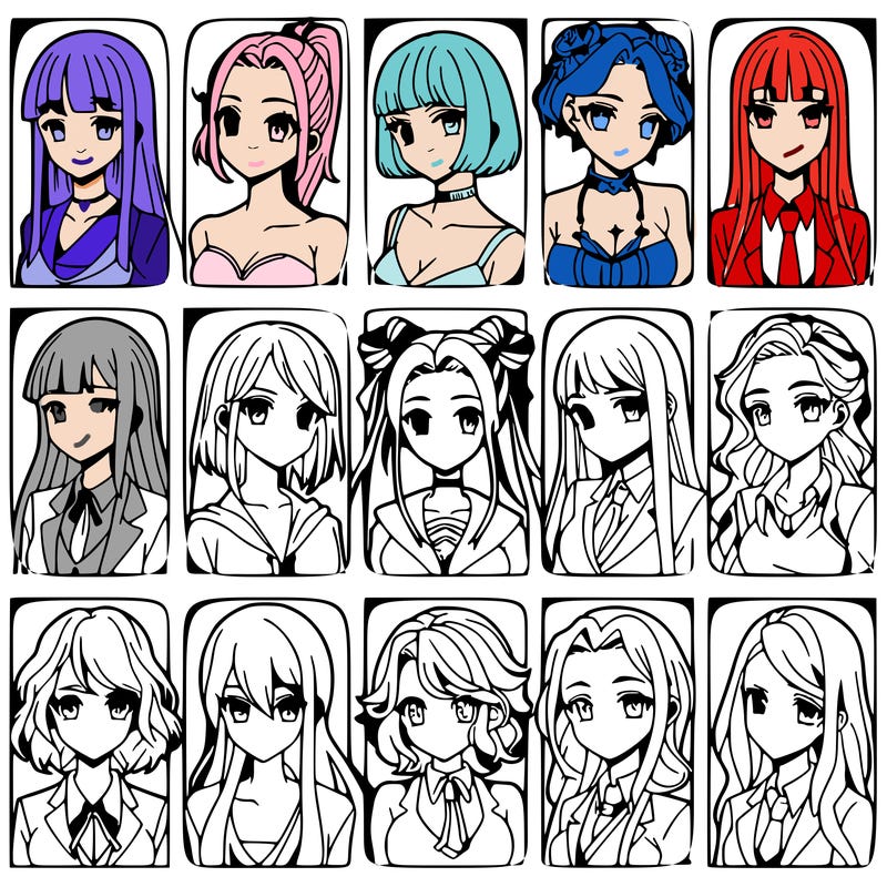 girls that look diffrent anime