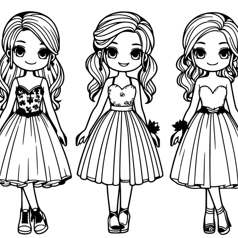 girls standing cute dress ready for prom